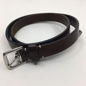 Vintage Coach Mahogony Brown Leather Silver Buckle Belt Sz Medium Style # 8566